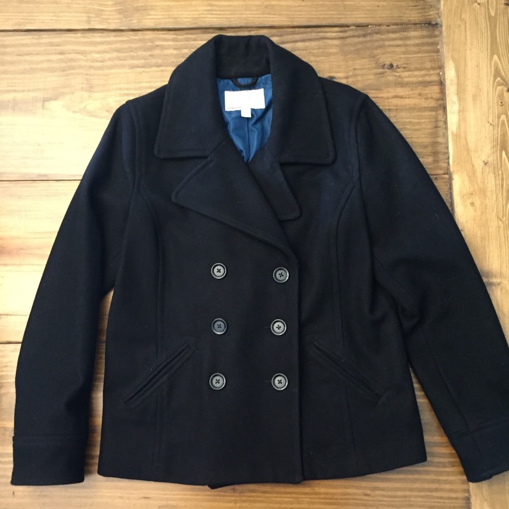 Women's Old Navy Wool Pea Coat Black Large
